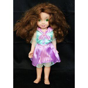 14'' Playmates Disney Singing Doll Baby Belle Toy Brown Hair Green Eyes Dress